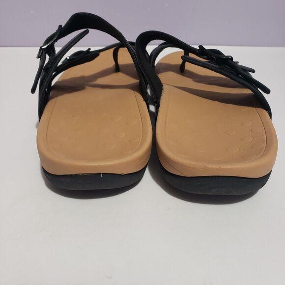 My Soft Sz 10  Black Sandals Slip On Faux Leather Women's - Picture 6 of 8